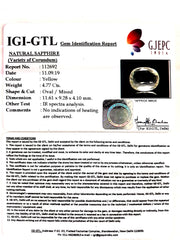 4.77/CT Natural Yellow Sapphire with Govt Lab Certificate-(YELSA9W)